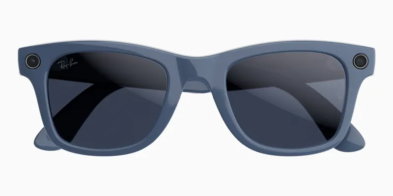 Ray-Ban Meta (Gen 2) Wayfarer in Shiny Cosmic Blue with Transitions Sapphire lenses (official Meta press photo)